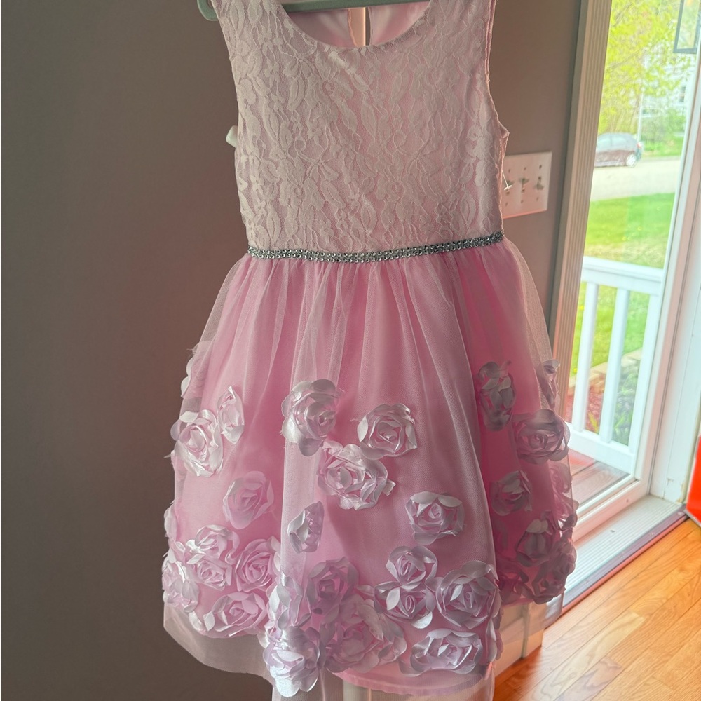 Nannette Pink Fit and Flare Sleeveless Dress for Weddings